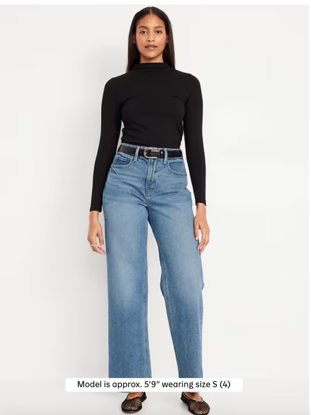 Curvy Extra High-Waisted Sky-Hi Wide-Leg Jeans - Picture 2 of 4